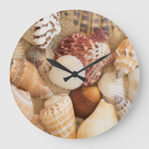 Seashell-Arrangement Große Wanduhr