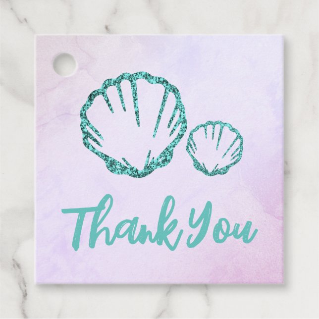 Seashell Baby Dusche Geschenkanhänger (Vorderseite)