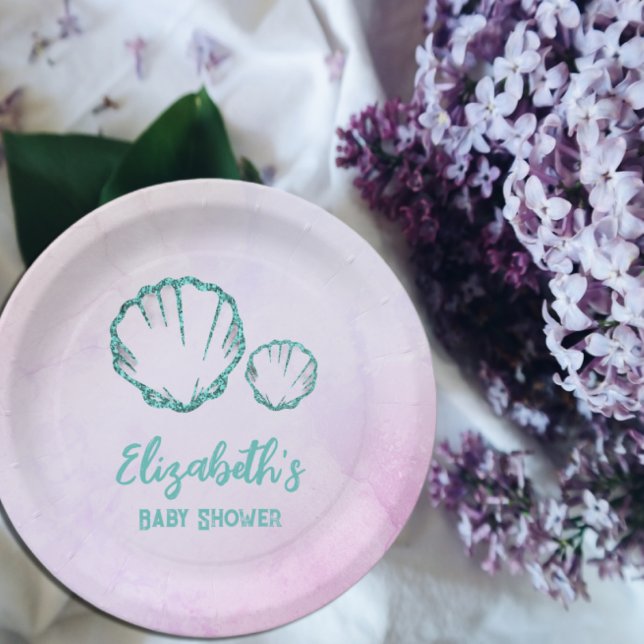 Seashell Baby Dusche Pappteller (Von Creator hochgeladen)