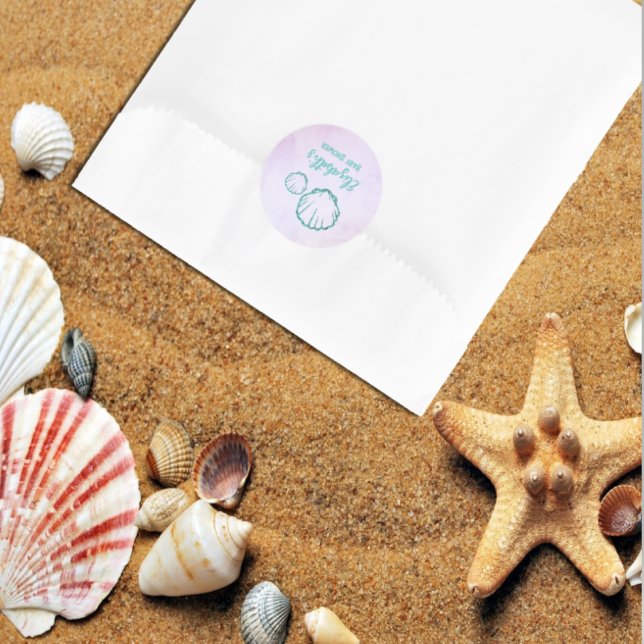 Seashell Baby Dusche Runder Aufkleber (Von Creator hochgeladen)