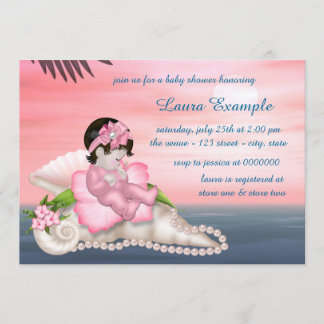Seashell Beach Baby Dusche Einladung