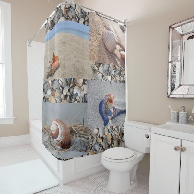 Seashell Beach Badezimmer Duschvorhang (Beispiel)