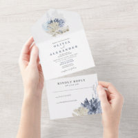 Seashell Beach Blue Hochzeit Einladung