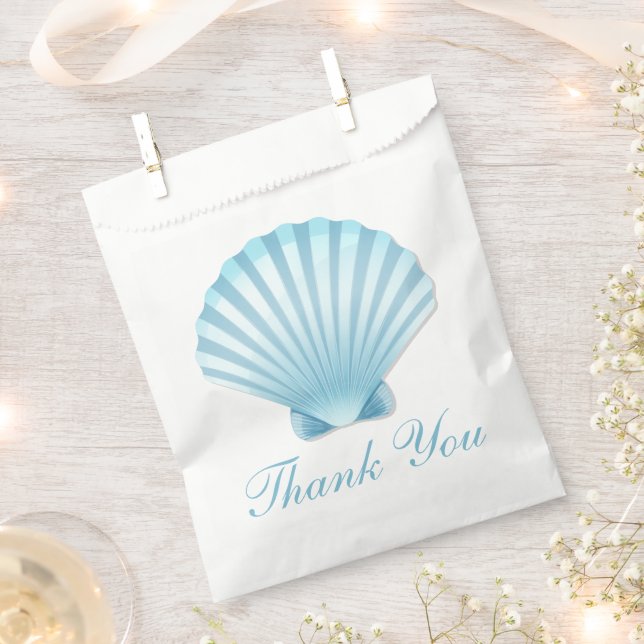 Seashell Beach Blue Nautical Wedding Vielen Dank Geschenktütchen (Ausgeschnitten)