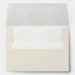 Seashell Beach Coastal Ivory Gold Nautical Wedding