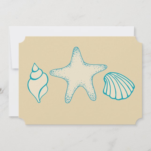 Seashell Beach Einladungen (Vorderseite)