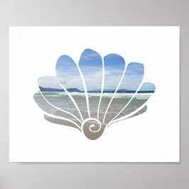 Seashell Beach Foto Art Print Poster