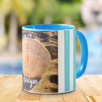 Seashell Beach Foto Script Individuelle Name Moder