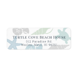 Seashell Beach House Hütte B&B Adressetikett