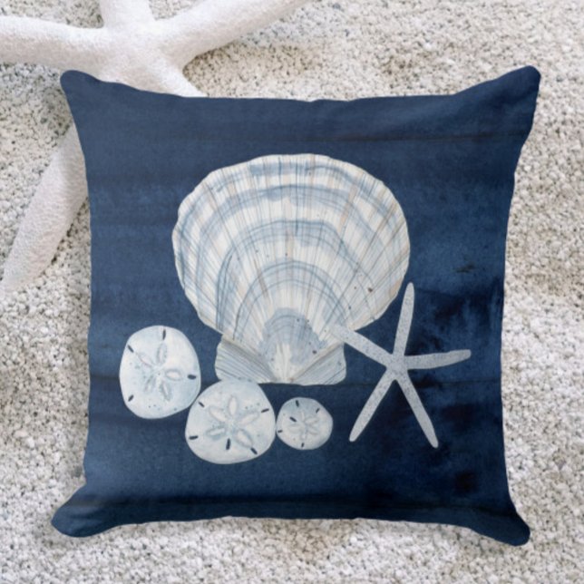 Seashell Beach House Marine Starfish Sand Dollar Kissen (Von Creator hochgeladen)