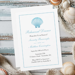 Seashell Beach Probe Dinner Hochzeit Einladung