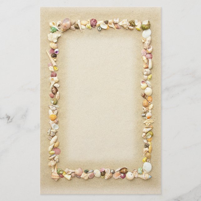 Seashell Beach Sand Border Briefpapier (Vorderseite)
