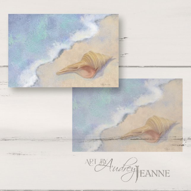Seashell Beach Sea Wave Sand Blue White Decoupage Seidenpapier (Von Creator hochgeladen)