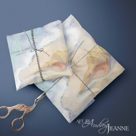 Seashell Beach Sea Wave Sand Blue White Decoupage Seidenpapier