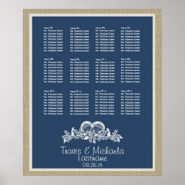 Seashell Beach Theme Seekarte Poster