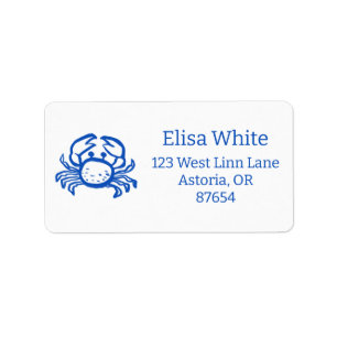 Seashell Beach Wedding Blue White CUSTOM Adressaufkleber