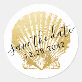 Seashell Beach Wedding Favor & Invitation Stickers