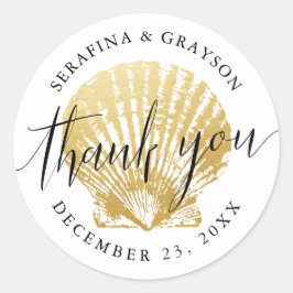 Seashell Beach Wedding Gefallen Einladung Stickers