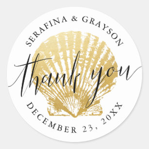 Seashell Beach Wedding Gefallen Einladung Stickers