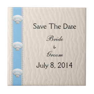 Seashell Beach Wedding Save the Date Fliese