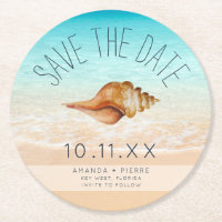 Seashell Beach Wedding Save the Date