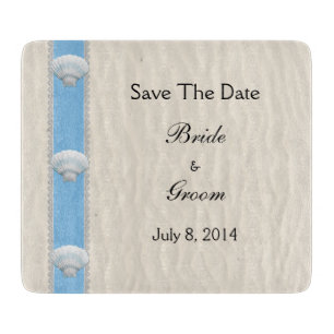 Seashell Beach Wedding Save the Date Schneidebrett