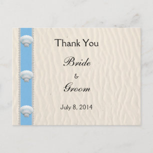 Seashell Beach Wedding Vielen Dank Postkarte