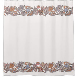 Seashell Boarder Duschvorhang