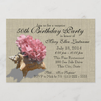 Seashell Bouquet 50. Geburtstagsparty Einladung
