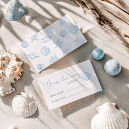 Seashell Bridal Shower guess how many kisses Begleitkarte