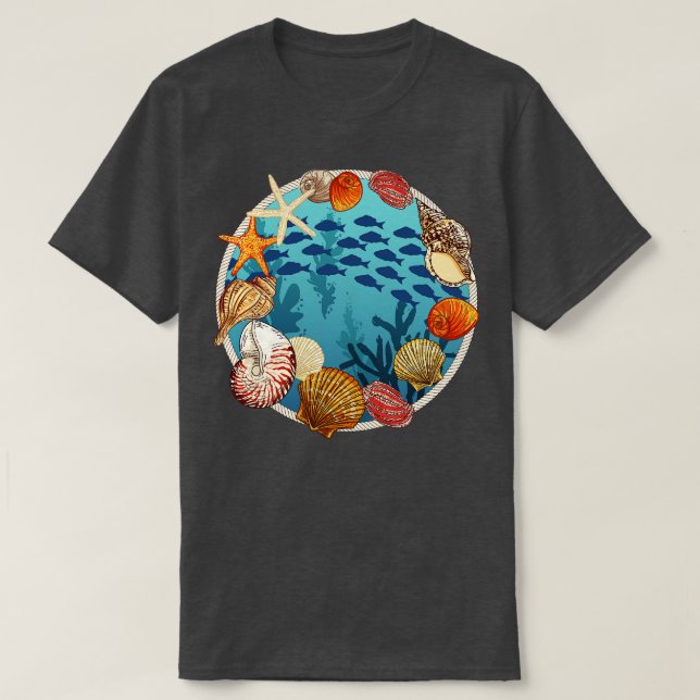 Seashell-Briefmarke T-Shirt (Design vorne)