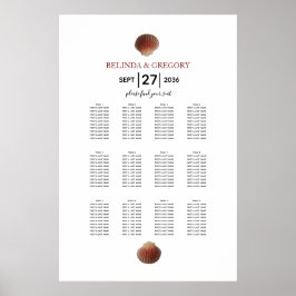 Seashell Clams Hochzeitsdiagramm Poster