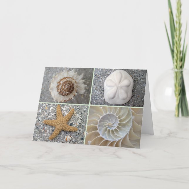 Seashell-Collage Karte (Vorderseite)