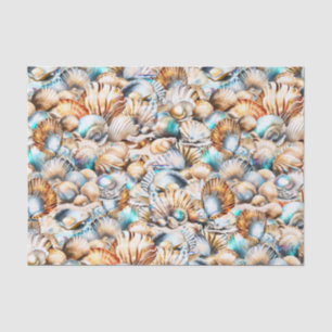 Seashell Collage tropische iridescent nautische Ch Seidenpapier