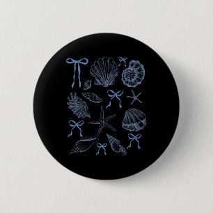 Seashell Coquette Bow Hawaii Beach Sommerurlaub Button