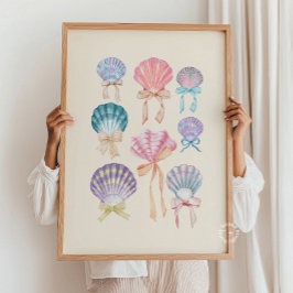 Seashell Coquette Collection Neutral Poster