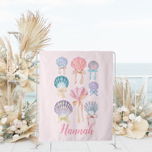 Seashell Coquette Party Banner Band Wandteppich