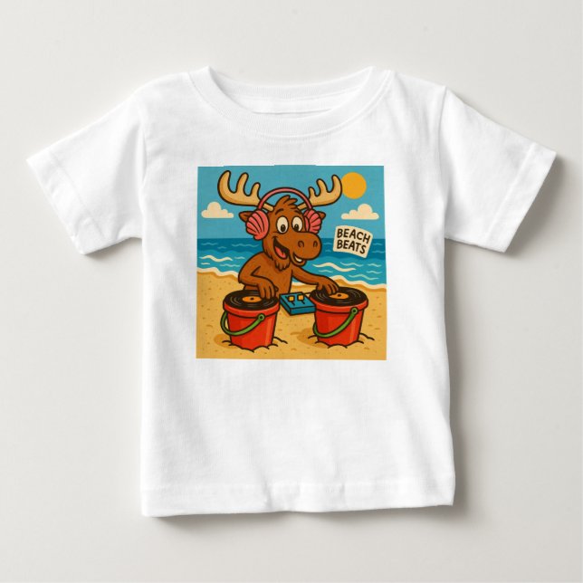 Seashell DJ – Beach Beats T-Shirt für Kinder (Vorderseite)