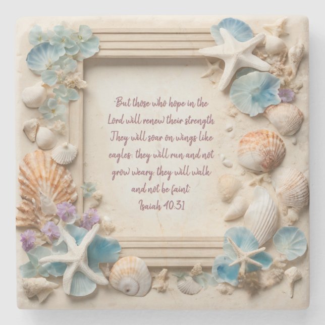 Seashell Dreams Frame Steinuntersetzer (Vorderseite)