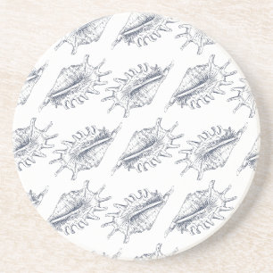 Seashell elegant seamless pattern throw pillow getränkeuntersetzer