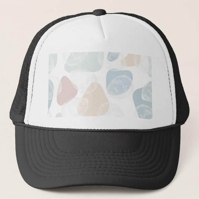 Seashell elegantes, nahtloses Muster Truckerkappe (Vorderseite)