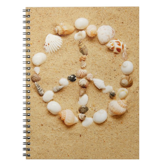Seashell-Friedenszeichen-Notizbuch Notizblock (Vorderseite)