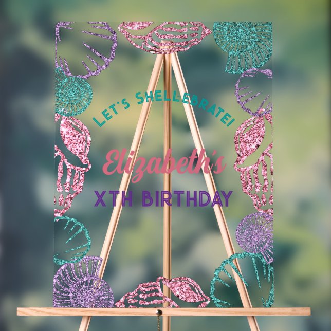 Seashell Girls Birthday Acrylschild (Neutral)