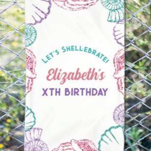 Seashell Girls Birthday Banner