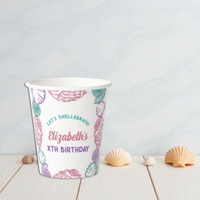 Seashell Girls Birthday Pappbecher (Von Creator hochgeladen)