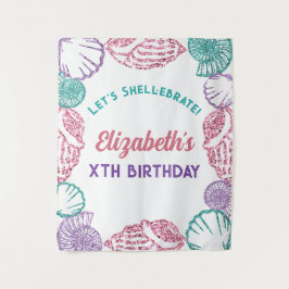 Seashell Girls Birthday Wandteppich