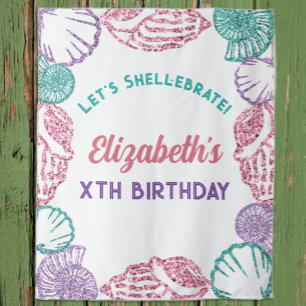 Seashell Girls Birthday Wandteppich