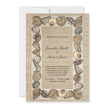 Seashell-Grenzwebart-Hochzeits-Einladung