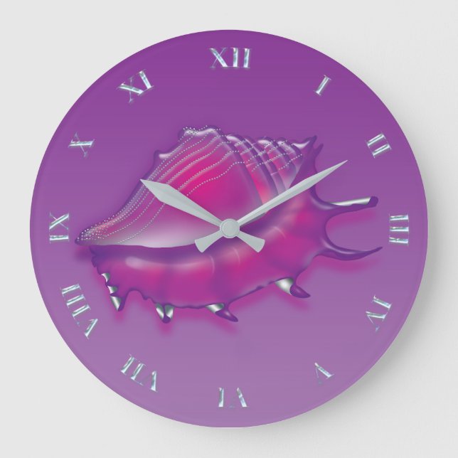 Seashell Große Wanduhr (Vorderseite)