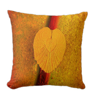 Seashell Heart Angel Wings - Golden Sunrise Kissen